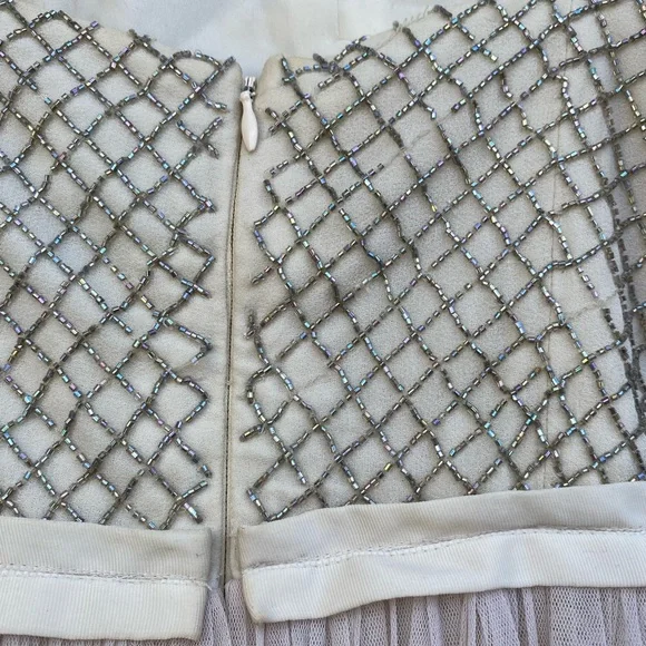 Needle and Thread champagne midi beaded tulle dress - Picture 5 of 6